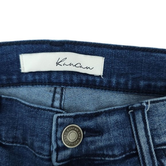 Kancan Moto Jeans Capri Distressed Stretch Frayed Hem Size 5 / 26 LowRise Skinny - Picture 3 of 12